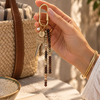 Luna Gemstone Keyring – Brown | Parisian Cool