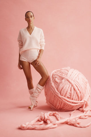 Colour Me V Jumper - Petal | Cable Melbourne