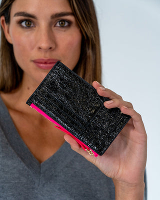 Compact Wallet – Black Crinkle | Arlington Milne