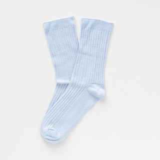 Pointelle Fine Rib Socks – Dust Sky Blue | KLUE