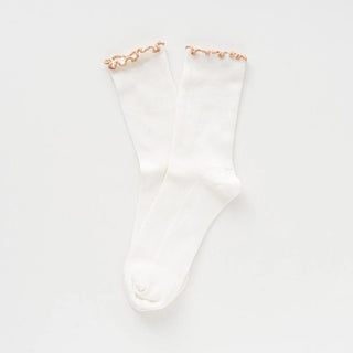 Ruffles Cotton Socks – Almond | Klue