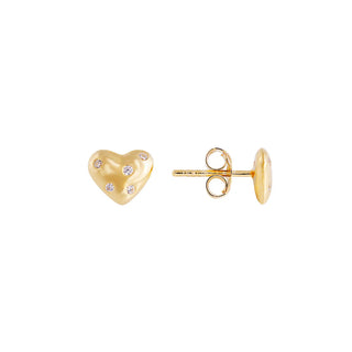 Twilight Heart Studs - Gold | Fairley