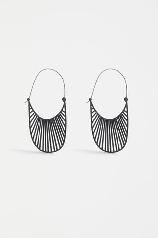 Elk Solsken Large Hoop Earrings - Black