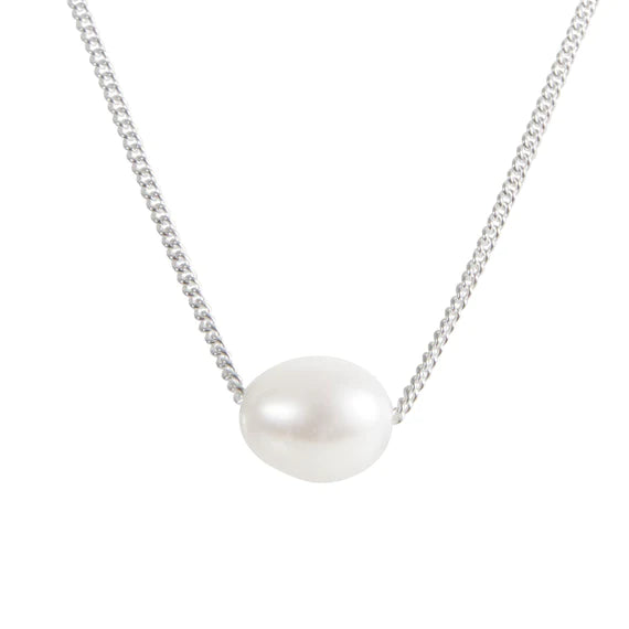 Fairley | Pearl Teardrop Necklace | Silver