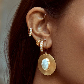 Classic Pearl Midi Hoops | Fairley