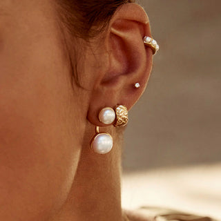 Double Pearl Ear Jackets - Gold | Fairley