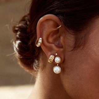 Double Pearl Ear Jackets - Gold | Fairley