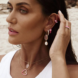 Fairley Pink Ombre Midi Hoops