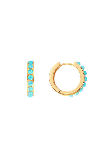 Fairley Blue Opal Crystal Midi Hoops