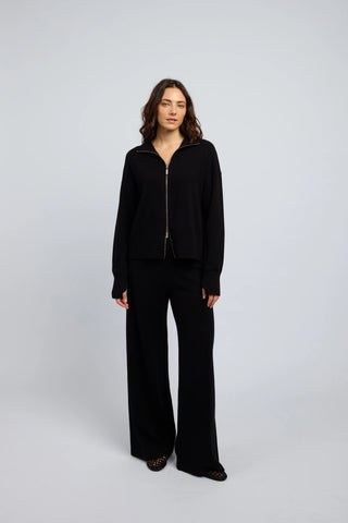 Margot Zip Jacket - Black | Huntly