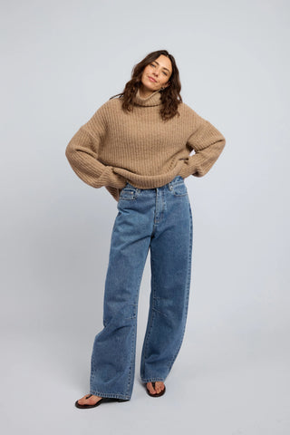 Carmen Funnel Neck - Camel | Huntly
