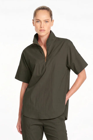 Half Zip Shirt – Bark | Mela Purdie