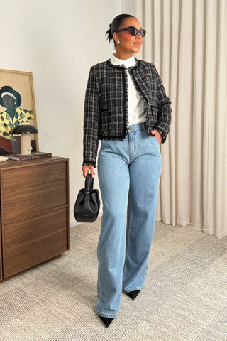 Quill Jacket - Black Porcelain Check | Zoe Kratzmann