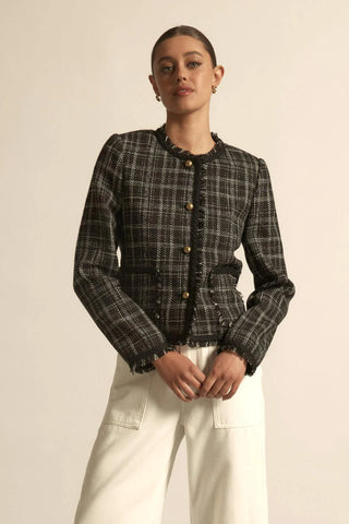 Quill Jacket - Black Porcelain Check | Zoe Kratzmann