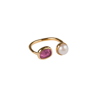 Fairley Pearl & Pink Sapphire Ring
