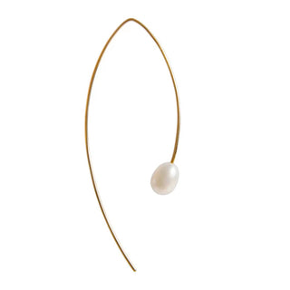 Fairley Pearl Curve Earring Gold