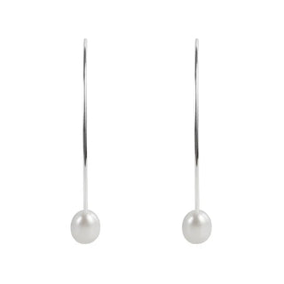 Fairley Pearl Curve Earring Silver