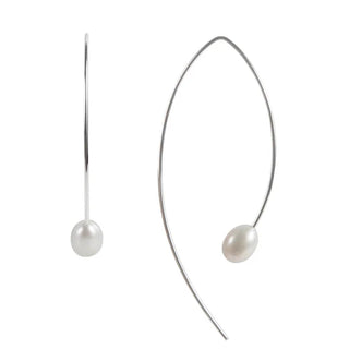 Fairley Pearl Curve Earring Silver