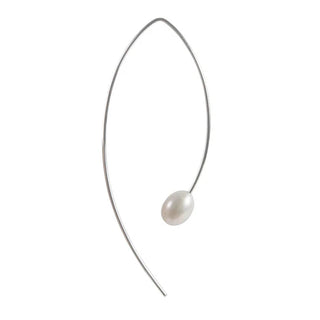 Fairley Pearl Curve Earring Silver