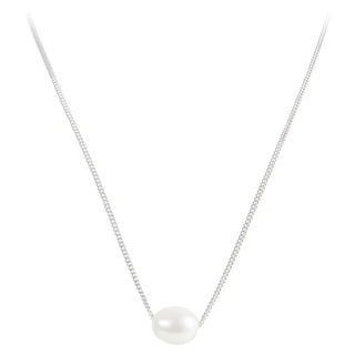Fairley Pearl Teardrop Necklace Silver