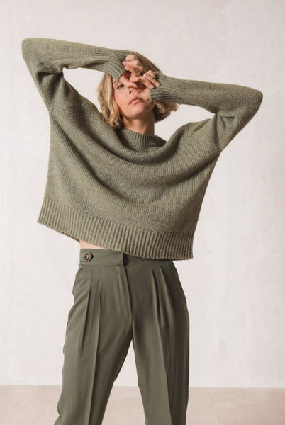 Indi & Cold | Blended Knit Pullover | Khaki