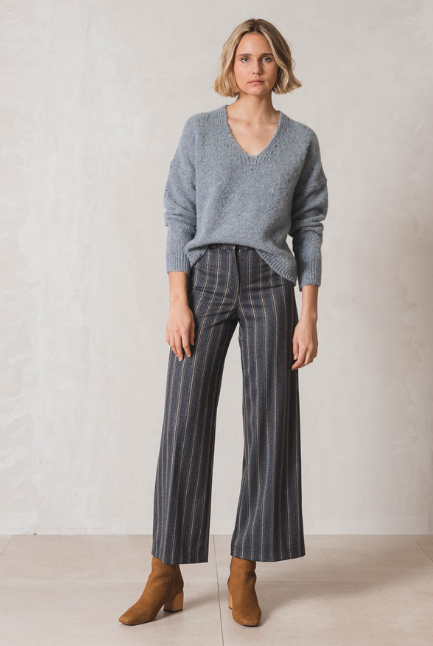 Indi & Cold | Pinstriped Palazzo Pants | Marino