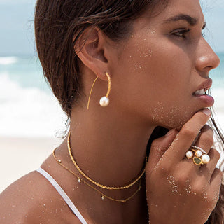 Fairley Pearl & Green Sapphire Ring