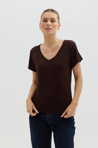 Wool Tshirt - Chocolate | Iris & Wool