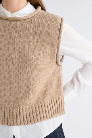 Lunel Knit Vest - Camel | Elk