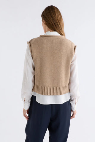 Lunel Knit Vest - Camel | Elk