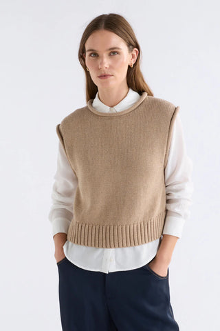 Lunel Knit Vest - Camel | Elk