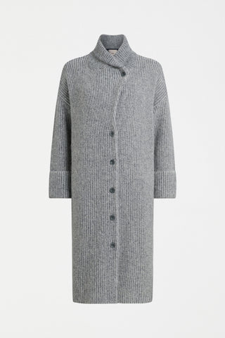 Aleph Longline Cardi - Mid Grey Melange | ELK