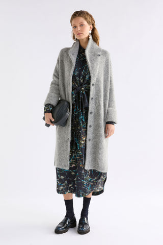 Aleph Longline Cardi - Mid Grey Melange | ELK