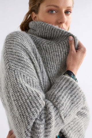 Aleph Longline Cardi - Mid Grey Melange | ELK