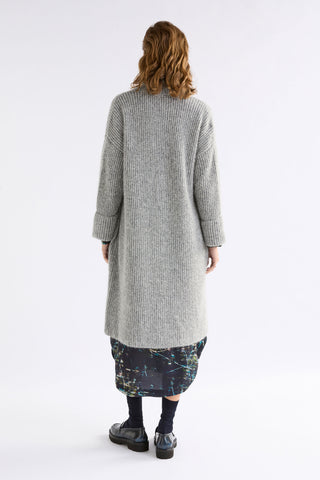 Aleph Longline Cardi - Mid Grey Melange | ELK