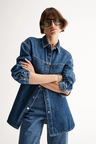 Elka Collective Odin Denim Shirt - Dark Indigo