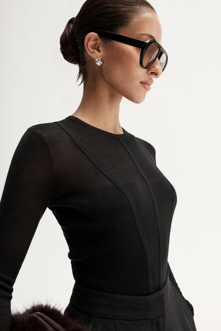 Silia Knit Top - Black | Elka Collective