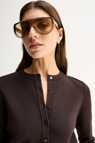 Penny Knit Cardigan - Chocolate | Elka Collective