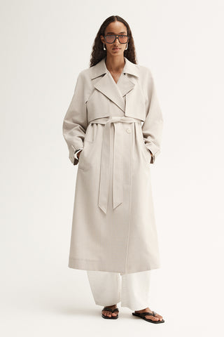 Nova Trench Coat - Pebble | Elka Collective