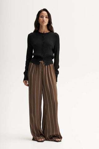 Petra Stripe Pant - Tan Stripe | Elka Collective