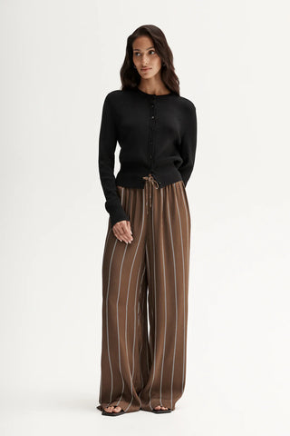 Petra Stripe Pant - Tan Stripe | Elka Collective