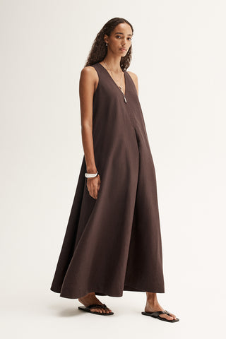 Mallory Maxi Dress - Chocolate | Elka Collective