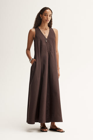 Mallory Maxi Dress - Chocolate | Elka Collective