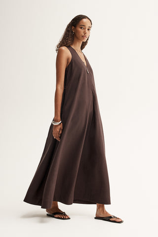 Mallory Maxi Dress - Chocolate | Elka Collective