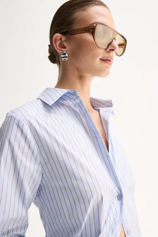 Kallie Stripe Shirt - Blue Stripe |  Elka Collective