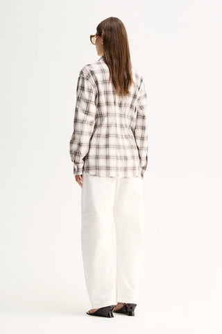 Heather Shirt - White Check | Elka Collective