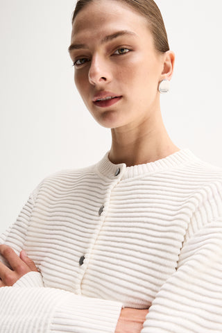 Lenna Knit Cardigan – White | Elka Collective