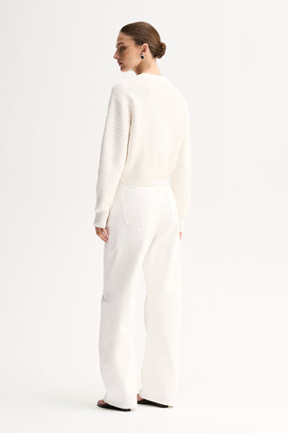 Lenna Knit Cardigan – White | Elka Collective