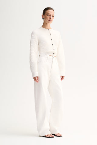 Lenna Knit Cardigan – White | Elka Collective