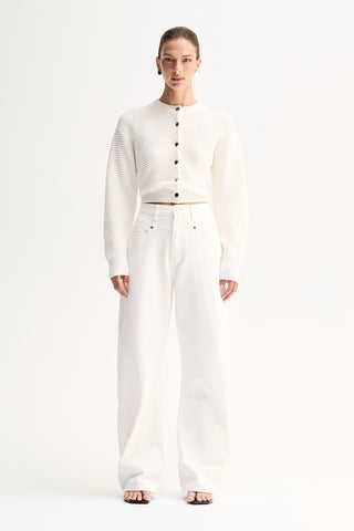 Lenna Knit Cardigan – White | Elka Collective